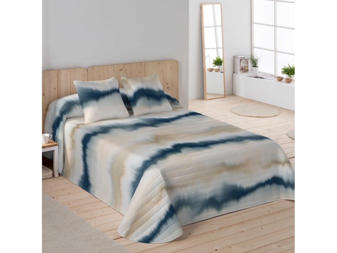 SANDAL - Colcha Bouti Estampada - Microfibra - Extra - Suave - Gramaje 70 Gramos - Cama 180 - BELIX BLUE