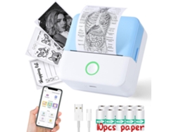 Mini Impresora Térmica, Impresora de Etiquetas Inalámbrica con Cinta, Compatible con iOS y Android Azul SIURN