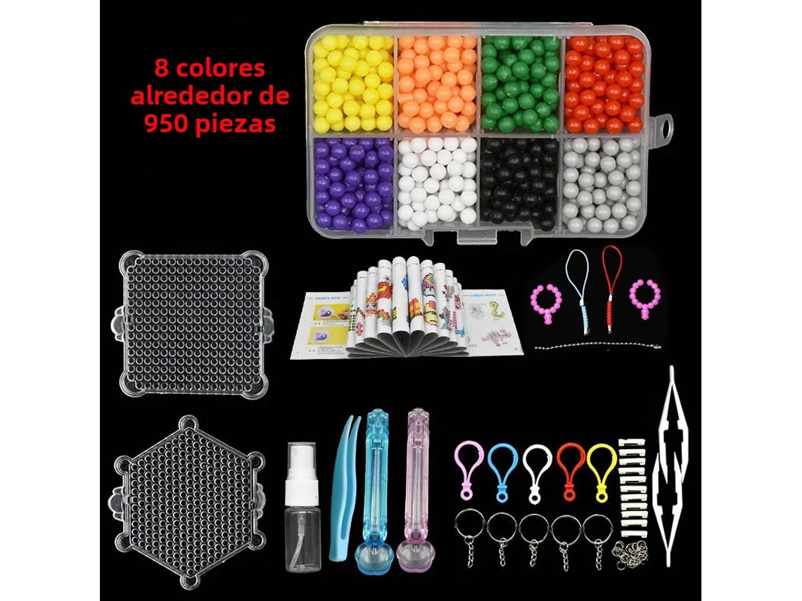 (8 Colores - 950 Piezas) Juego De Cuentas Para Hacer Tú Mismo, Que Incluye Cuentas Mágicas Creativas Y Un Tablero Entrelazado.