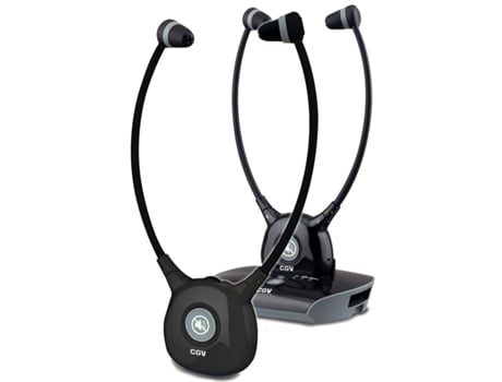conjunto de 2 Auriculares de tv Inalámbrico estéreo estetoscópio Negros hel dolfin duo l
