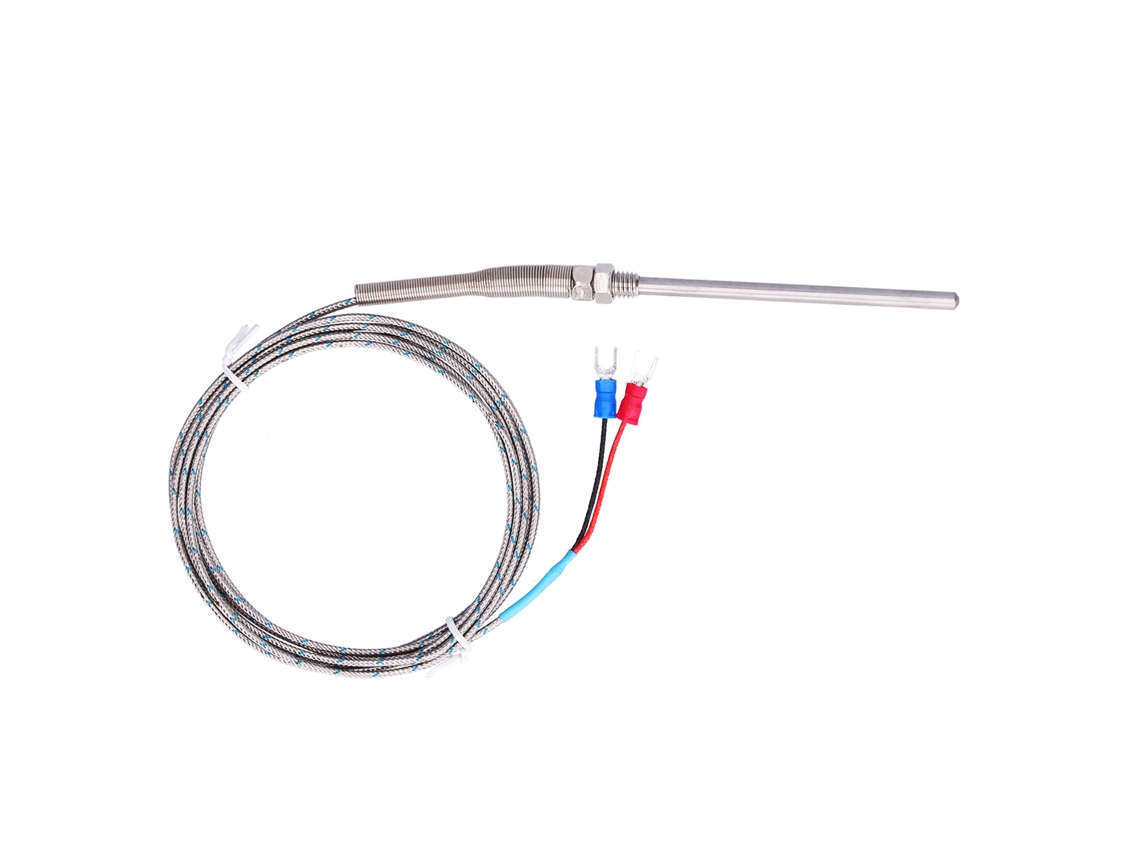 Sonda Termocupla Tipo K Acero Inoxidable 0-600℃ 3m Wrnt187 Rojo Negro