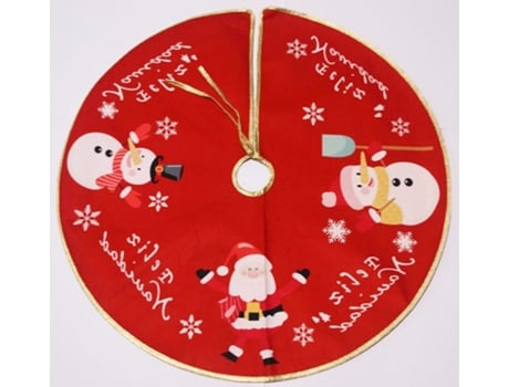 Falda del árbol de Navidad 80cm Rojo Estampado de Imagenes de Navidad 232033 SELEOK