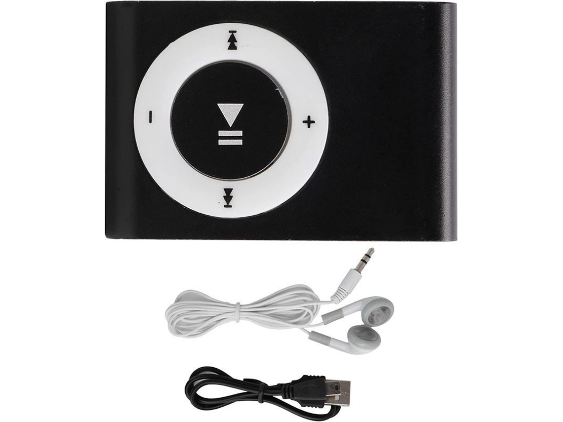 Reproductor De Música Mp3 Portátil Mini Con Clip, Ranura Para Tarjeta Microsd, Batería De Larga Duración Y Construcción De Aluminio (negro)
