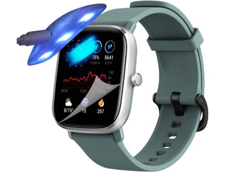 Kit de 4 Protectores de Pantalla Hidrogel para Amazfit GTS 2 Mini Flexshield con Lámpara UV