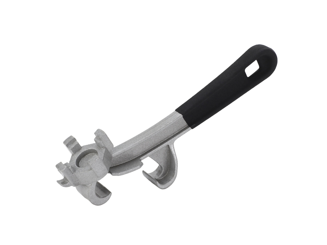 Abridor de cubos de aluminio antiderrame, 2 unidades, plata + negro