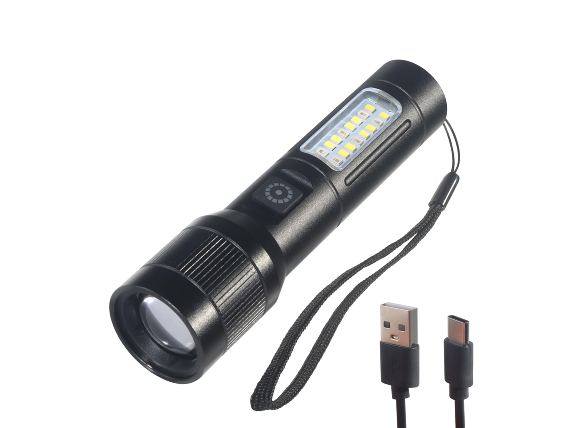 Linterna Led Recargable Por Usb Con Clip, Luz Potente Y De Alta Luminosidad, Con Zoom, 7 Modos De Luz Y Sos Para Emergencias, Hogar, Camping