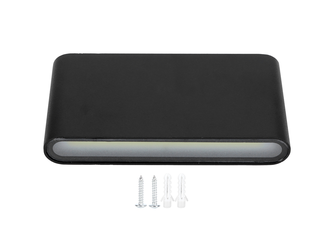 Lámpara de pared LED COB de aluminio de 12 W, modelo 2026, para exteriores y jardines, resistente al agua IP65, AC85 265V, luz blanca, color negro.