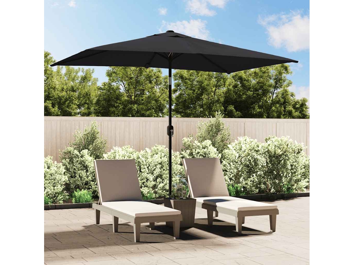 Parasol exterior con poste metálico 300x200 cm negro Dkd Home Decor