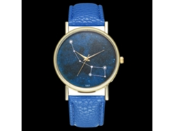 Reloj De Pulsera Analógico De Cuarzo Zhoulianfa Con Correa De Pu Azul Real Para Mujeres Y Hombres.
