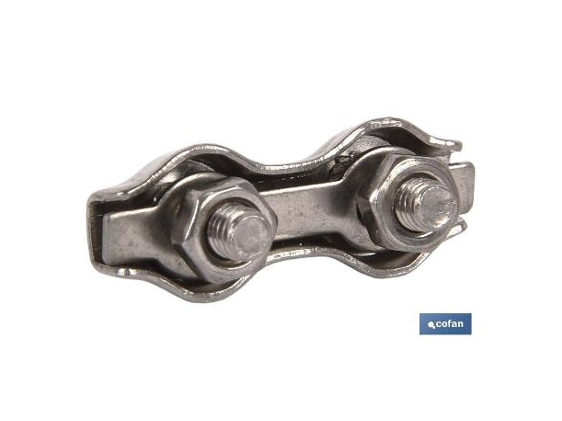 Sujetacables planos dobles inox. m-3   caja 10 unid.