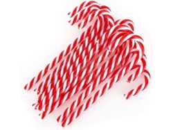 Es Un Juego De 12 Adornos De Plástico Con Forma De Bastón De Caramelo, Perfectos Para Decorar El Árbol De Navidad. Con Una Armoniosa Combina