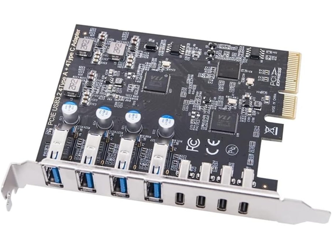 Tarjeta De Expansión Pcie Usb3.2 Gen2 De 10 Gbps Con 4 Puertos Pci Express X4