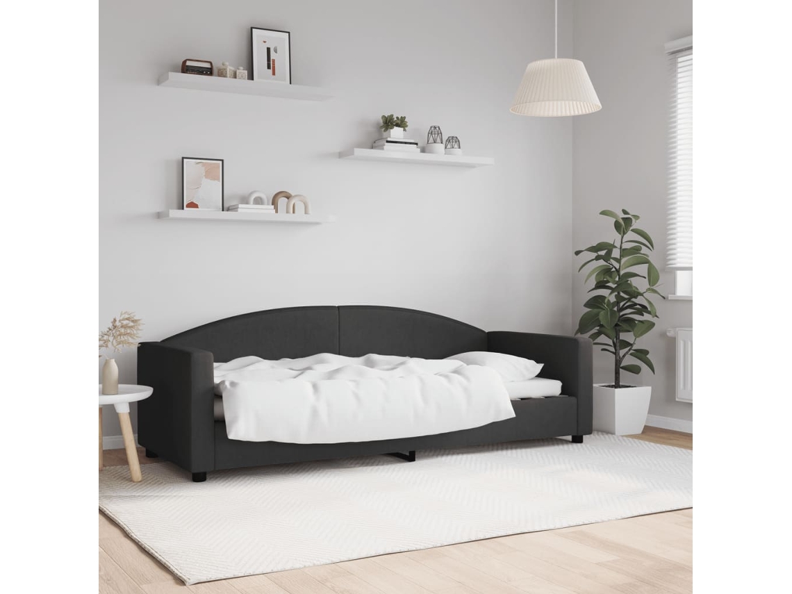 Sofá Cama Individual Lovely Home Madera Tecido Negro (80x200)