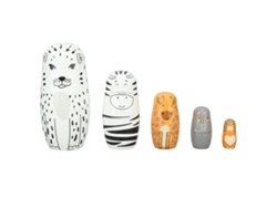 5 Muñecas Rusas Matryoshka De Madera Hechas A Mano Con Forma De Animales, Ideales Como Regalo De Navidad Y Para La Decoración Del Hogar.