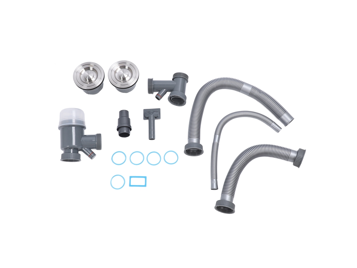 Kit De Desagüe Para Fregadero Doble Con Manguera De Acero Inoxidable: Diseño Innovador Y Drenaje Eficiente.