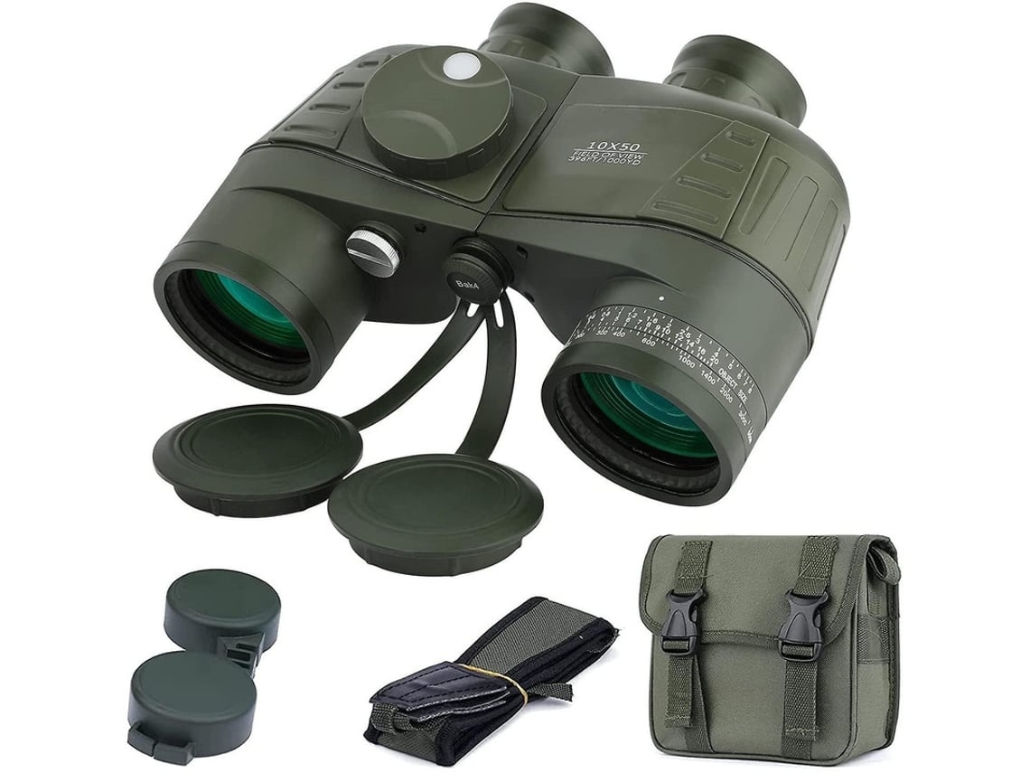 Binóculos Marinhos 10 50 Binóculos Militares Com Bússola Rangefinder Bak4 Lente Fmc Prisma Binóculos Militares À Prova Dágua Para Saisiyiky