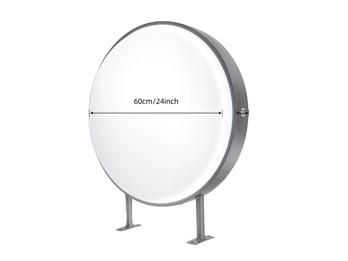 Luz publicitaria de doble cara, impermeable, 60 cm