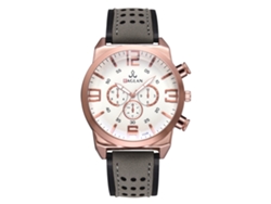 Reloj De Cuarzo Clásico De Moda Con Dial Redondo Y Correa De Cuero Pu (gris)