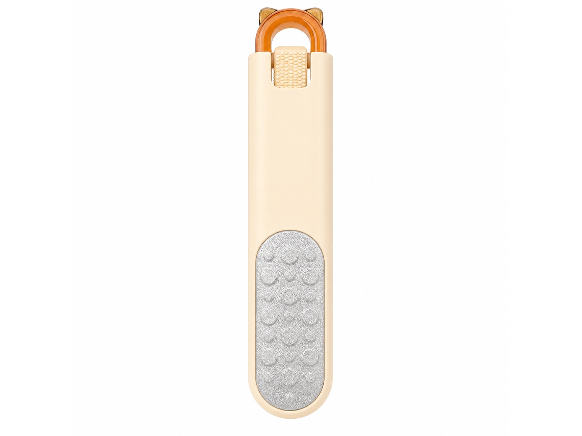 Raspador De Pies Polski Abs/as/acero Inoxidable 19x3,5x2 Cm Naranja Doble Cara Con Cepillo Pedicura En Casa Y Viaje Seco/húmedo