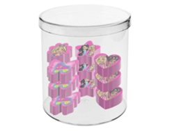 Cubo Mixto Barbie con 12 Borradores, Rosa Karactermania