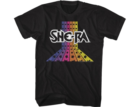 Camisetas Unisex DEEPSTONE Retro She-Ra Stars Masters of the Universe Negro (XL)