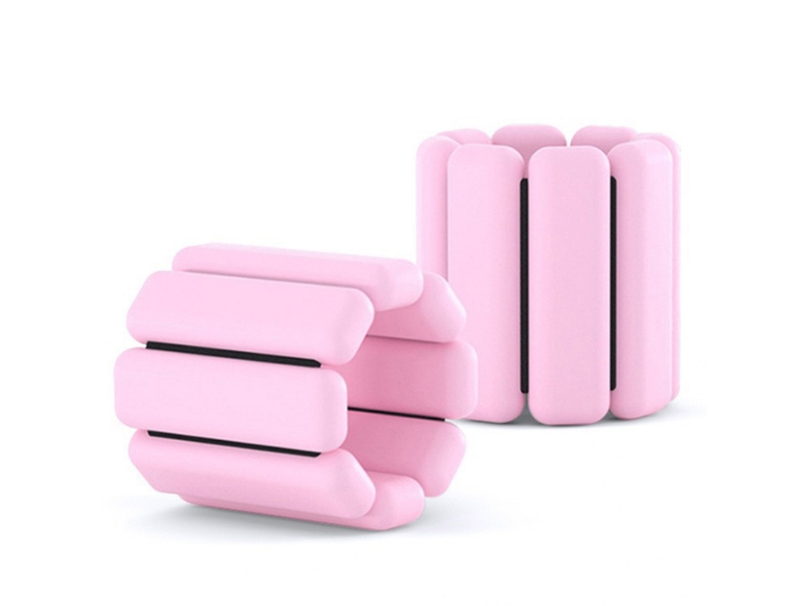 Pesas de silicona para muñecas y tobillos de 2 libras, color rosa, 1 par.
