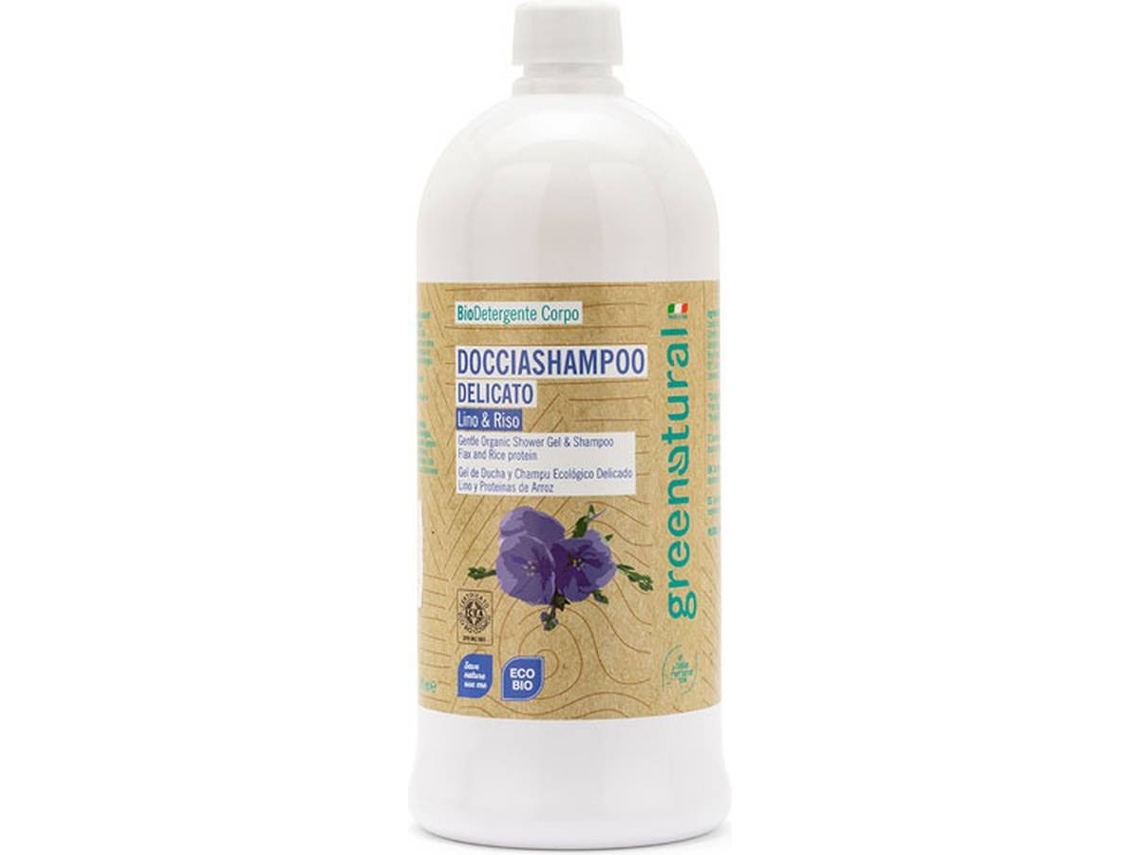 Gel de Baño + Champú GREENATURAL Lino y Arroz (1 L)