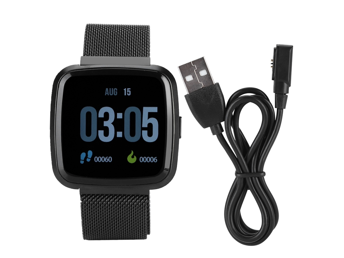 Pulsera Inteligente Con Monitor De Frecuencia Cardíaca, Rastreador De Fitness Y Monitor De Sueño ( Banda De Acero Negro)