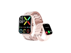 Reloj inteligente F96 para hombre y mujer, con luz roja SOS, monitorización no invasiva de oxígeno en sangre y azúcar en sangre, color rosa Bestvite