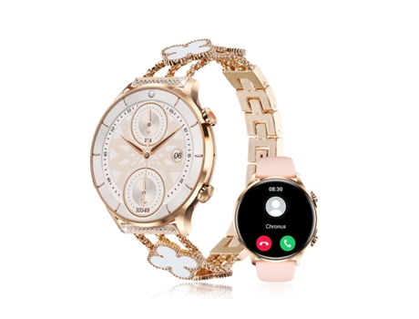 BISBISOUS Qs40 1 Reloj inteligente Tft de 39 pulgadas para mujer con seguimiento de salud Función de llamada Bluetooth Mujer Dorado