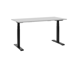Escritorio ajustable BELIANI Destin de Tablero de partículas Gris 130x72x128