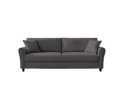 Sofá recto de tela de 3/4 plazas gris oscuro Lucerne CONCEPT U