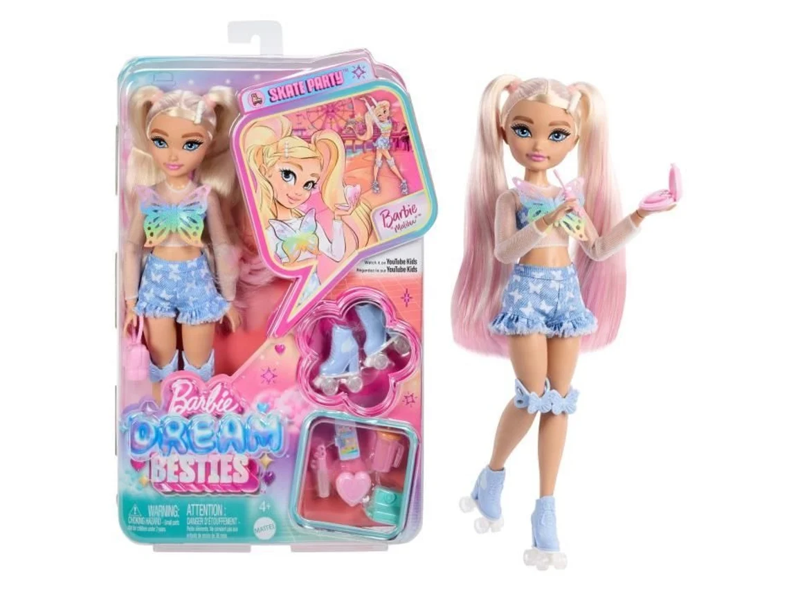 Barbie con patinete de ensueño de los mejores amigos de Malibú Jfx96