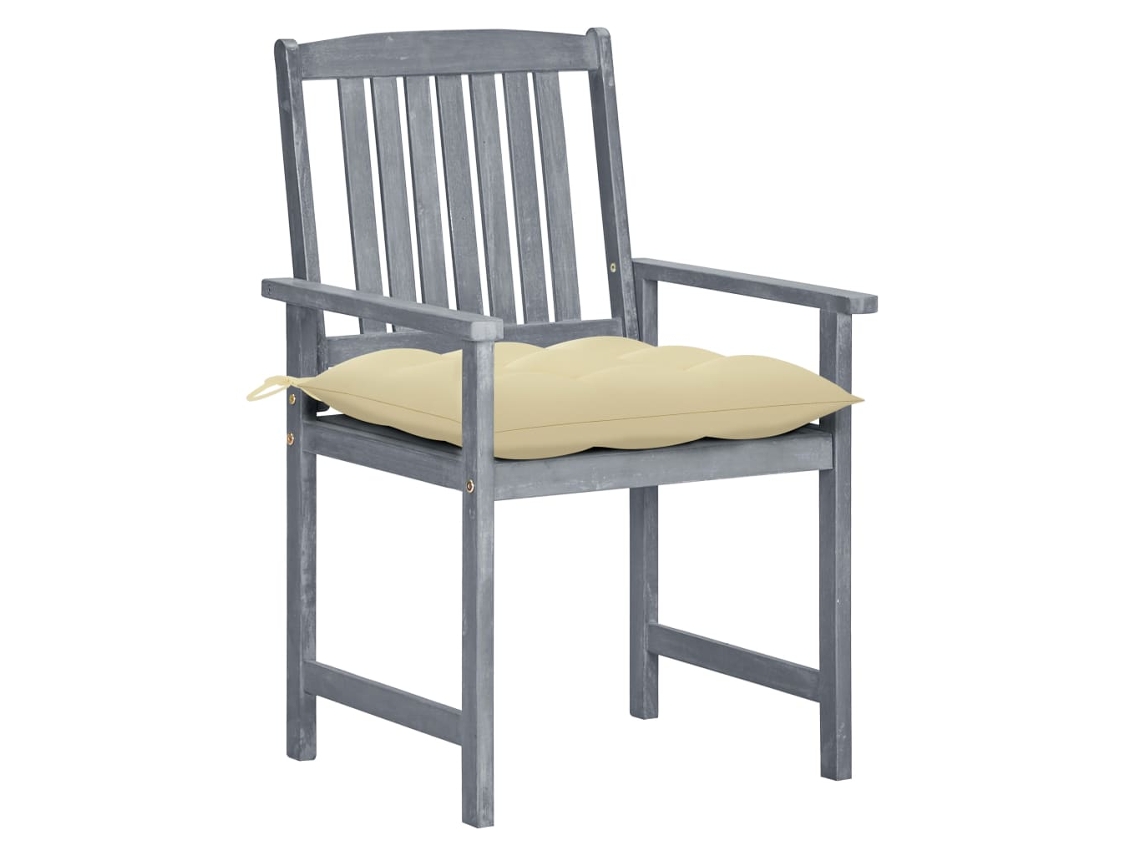 Maison Exclusive - Sillas De Jardín Con Cojines 8 Uds Madera Maciza De Acacia Gris