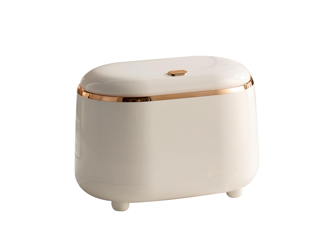 Mini Lixeira de Escrivaninha com Tampa Removível, Ideal para Quartos, Banheiros, Escritórios e Outros Lugares, Cor Branco. ZYBLSSBB