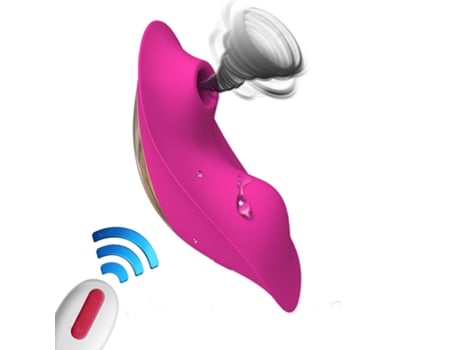 Vibrador de succión portátil 9 modos Control remoto Succionador Vibrador Vagina Estimulador de clítoris (Rojo) YIZHOOD