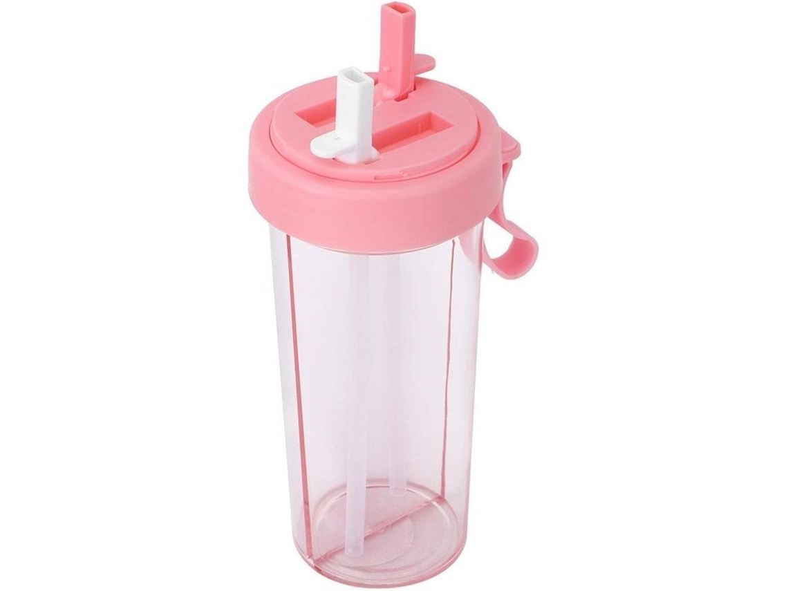 2026-botella De Agua Portátil 600ml 2025 Suitable, Doble Uso Para Niños, Deportes Y Viajes, Con Dos Pajitas Y Tapa Sellada
