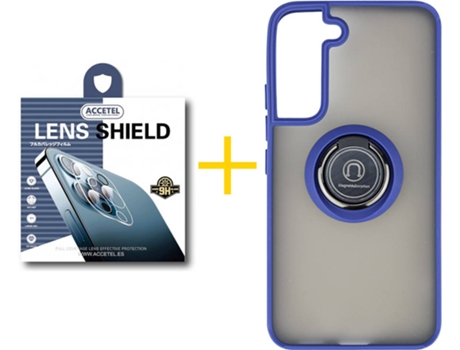 Carcasa + 1 Protector de Cámara para Samsung Galaxy S22 Plus 5G ACCETEL Azul