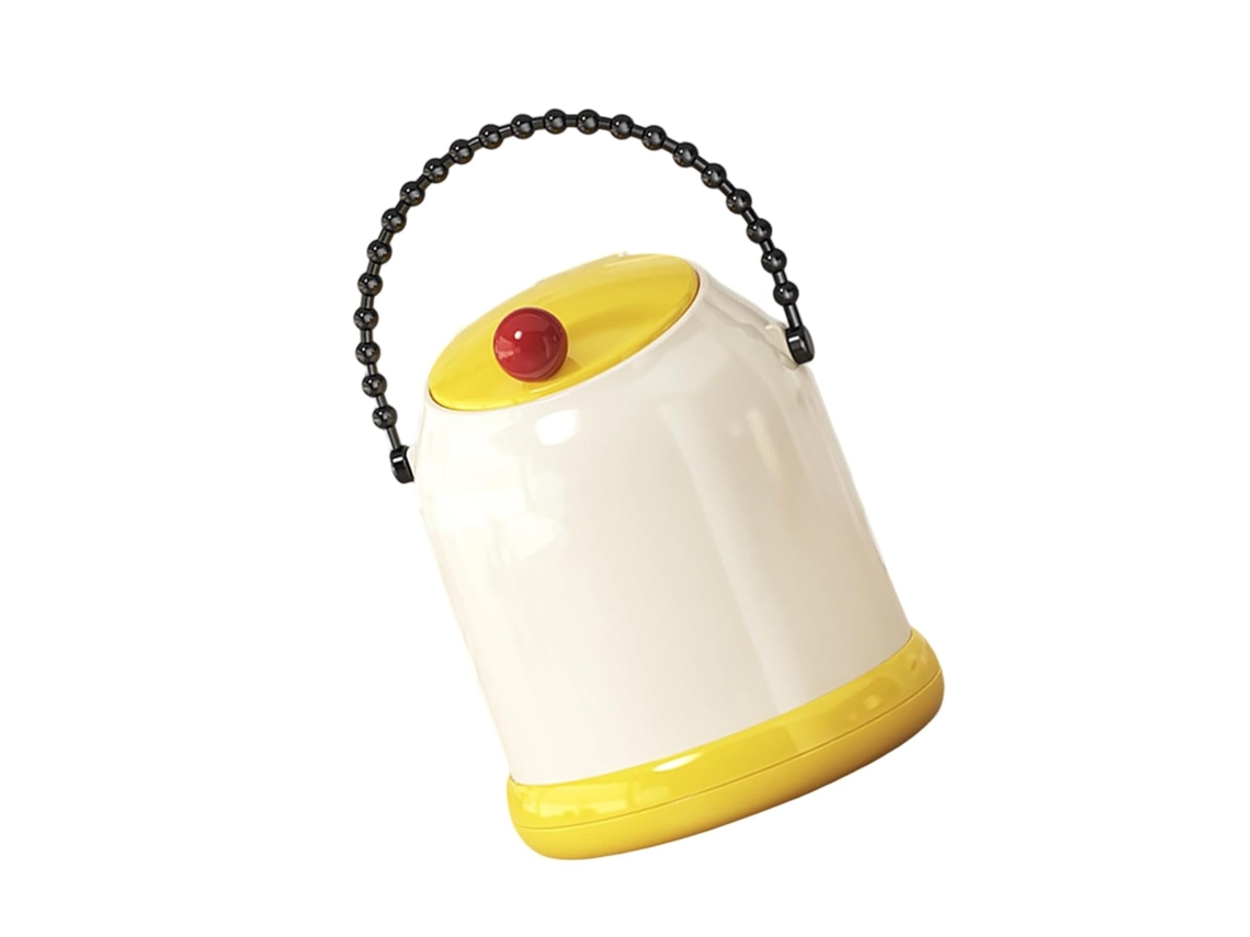 Papelera Minimalista Pequeña Con Tapa A Presión Y Asa Para El Hogar.