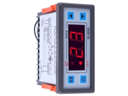 Termostato digital ajustable con pantalla LCD.
