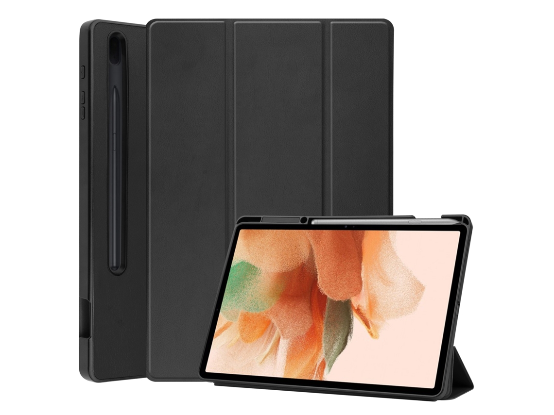 Funda Para Samsung Galaxy Tab S7 Lite T730 / T735 Con Soporte Triple Y Función De Dormir / Despertar Zruxe (negro)
