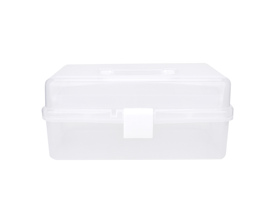 Caja Blanca Multicapa Para Guardar Accesorios De Decoración De Uñas Con Cierre Seguro.