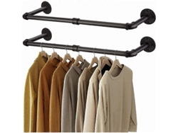 Perchero industrial con tubos de pared para varillas
