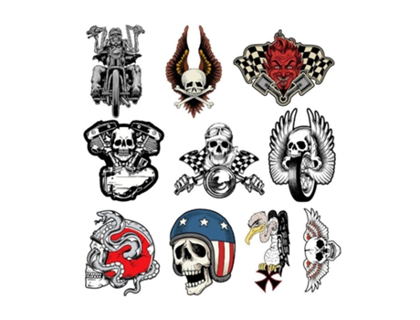 Hoja de 10 adhesivos para motos LETHAL THREAT