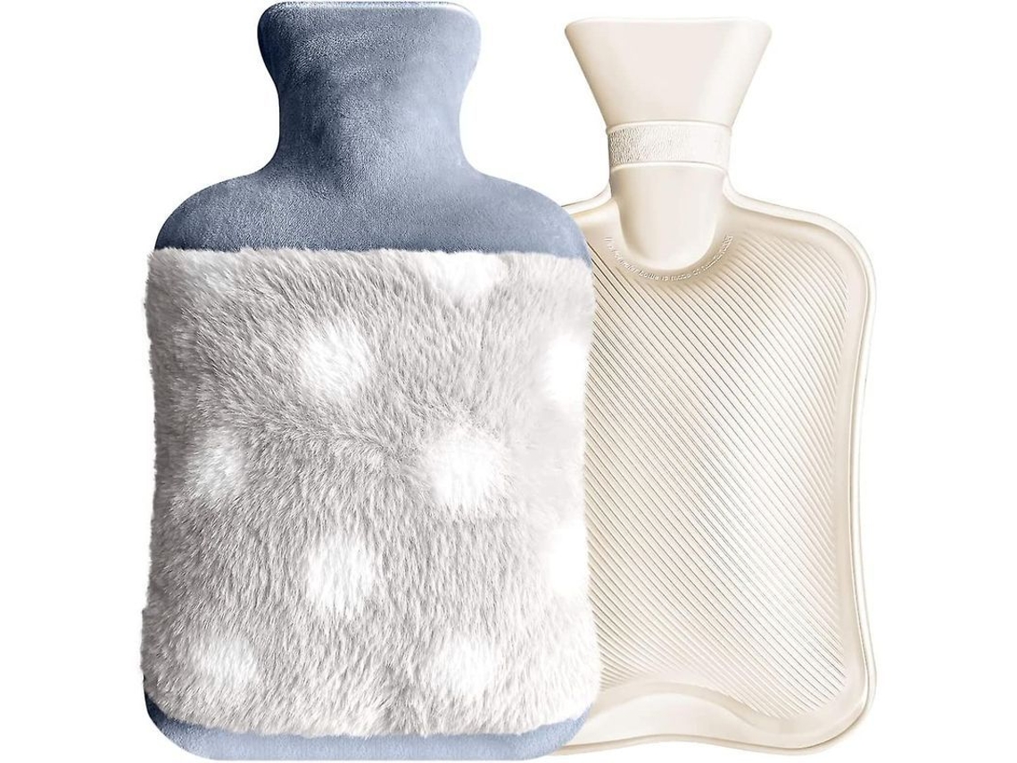 Botella De Agua Caliente 2l Con Funda De Plush Suave Para Manejar Con Manos Ideal Para Calentar Cuerpo Y Aliviar Dolores En Invierno