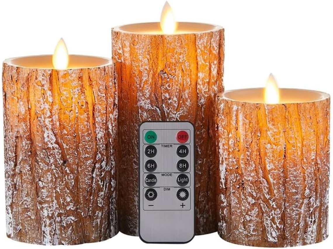 Vela electrónica LED Gokoco con control remoto, simulación de equilibrio, 10 botones y temporizador.