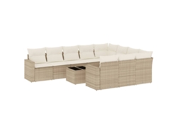 Maison Exclusive - Set De Sofás De Jardín 11pzas Con Cojines Ratán Sintético Beige