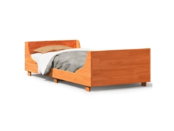 Maison Exclusive - Cama Sin Colchón Madera Maciza De Pino Marrón Cera 100x200 Cm