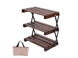 Estantería Plegable Portátil De 3 Niveles Para Camping Con Bolsa, Ideal Para Picnics, Barbacoas Y Uso Al Aire Libre.