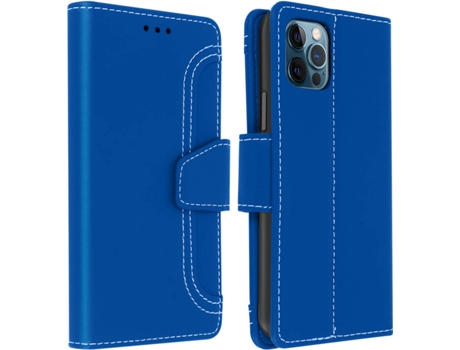 Funda iPhone 12 Pro Max AVIZAR Libro Monedero Azul